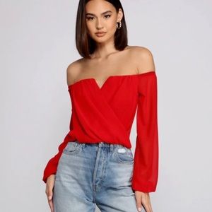 Windsor Off The Shoulder Chiffon Top - Medium